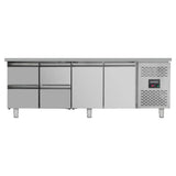 Kühltisch / 2 Türen & 4 Schubladen - Monoblock, 2230 x 700 mm - Gastro-Bedarf24 GmbH