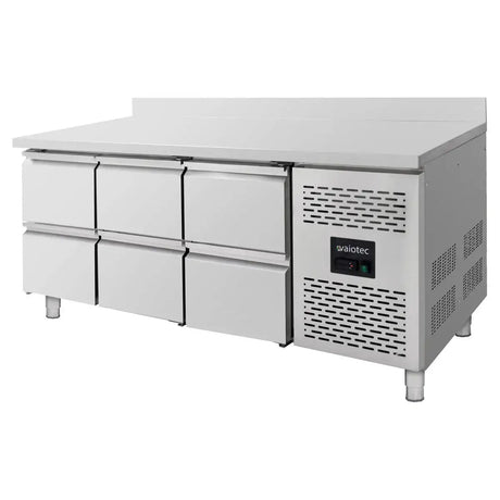 Kühltisch / 6 Schubladen inkl. Aufkantung - Monoblock, 1795 x 700 mm - Gastro-Bedarf24 GmbH