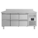 Kühltisch / 6 Schubladen inkl. Aufkantung - Monoblock, 1795 x 700 mm - Gastro-Bedarf24 GmbH