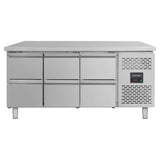 Kühltisch / 6 Schubladen - Monoblock, 1795 x 700 mm - Gastro-Bedarf24 GmbH