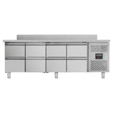 Kühltisch / 8 Schubladen inkl. Aufkantung - Monoblock, 2230 x 700 mm - Gastro-Bedarf24 GmbH