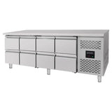 Kühltisch / 8 Schubladen - Monoblock, 2230 x 700 mm - Gastro-Bedarf24 GmbH