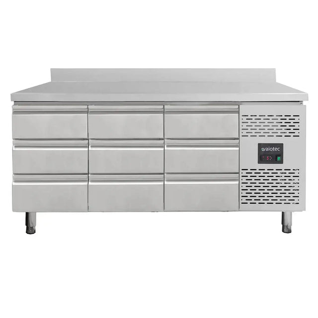 Kühltisch / 9 Schubladen inkl. Aufkantung - Monoblock, 1795 x 700 mm - Gastro-Bedarf24 GmbH