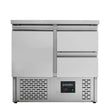 Kühltisch Mini / 2-fach - mit 1 Tür & 2 Schubladen, 900 x 700 mm - Gastro-Bedarf24 GmbH