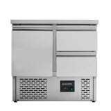 Kühltisch Mini / 2-fach - mit 1 Tür & 2 Schubladen, 900 x 700 mm - Gastro-Bedarf24 GmbH