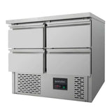 Kühltisch Mini / 2-fach - mit 4 Schubladen, 900 x 700 mm - Gastro-Bedarf24 GmbH