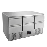 Kühltisch Mini / 3-fach - mit 6 Schubladen, 1365 x 700 mm - Gastro-Bedarf24 GmbH