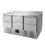 Kühltisch Mini / 3-fach - mit 6 Schubladen, 1365 x 700 mm - Gastro-Bedarf24 GmbH