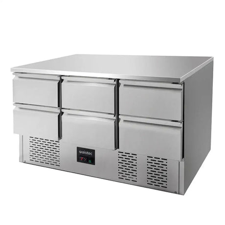 Kühltisch Mini / 3-fach - mit 6 Schubladen, 1365 x 700 mm - Gastro-Bedarf24 GmbH
