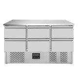 Kühltisch Mini / 3-fach - mit 6 Schubladen, 1365 x 700 mm - Gastro-Bedarf24 GmbH