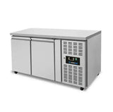 Kühltisch mit Räder – 2 Türen – ohne Aufkantung – 1390 x 700 x 850 mm - Gastro-Bedarf24 GmbH