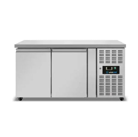 Kühltisch mit Räder – 2 Türen – ohne Aufkantung – 1390 x 700 x 850 mm - Gastro-Bedarf24 GmbH