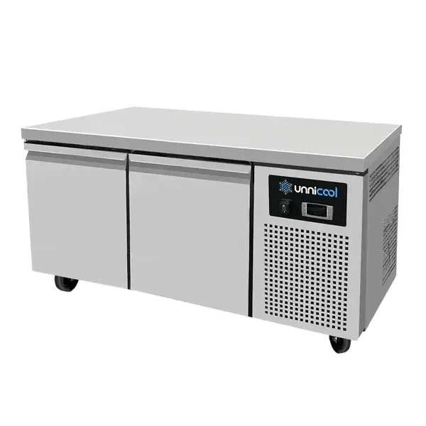 Kühltisch mit Räder| Niedriges Modell | 2 Schubladen (1/1 GN) | 1210 x 700 x 600 (h) mm - Gastro-Bedarf24 GmbH