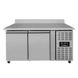Kühltisch mit Räder und Aufkantung – 2 Türen – 1360x700x850mm - Gastro-Bedarf24 GmbH
