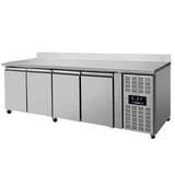 Kühltisch mit Räder und Aufkantung – 4 Türen – 2230x700x850mm - Gastro-Bedarf24 GmbH
