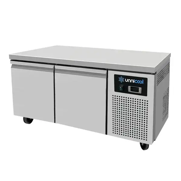 Refrigerated table with wheels | low model | 2 drawers (1/1 GN) | 1210 x 700 x 600 (h) mm