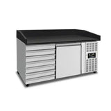 Pizzatheke mit Räder - 1 Tür + 7 Teigschubladen (EN600x400) - Gastro-Bedarf24 GmbH