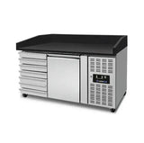 Pizzatheke mit Räder - 1 Tür + 7 Teigschubladen (EN600x400) - Gastro-Bedarf24 GmbH