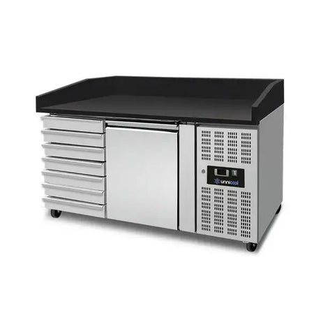 Pizzatheke mit Räder - 1 Tür + 7 Teigschubladen (EN600x400) - Gastro-Bedarf24 GmbH