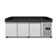 Pizzatheke mit Räder und 3 Türen – Schwarzer Granit – 202 x 80 x 100 cm - Gastro-Bedarf24 GmbH