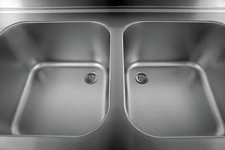 PREMIUM - Edelstahl Spülzentrum - 200x70x85 cm - 2 Becken rechts - Gastro-Bedarf24 GmbH