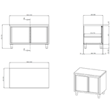 Profiline Arbeitsschrank - 700 mm & mit Schiebetüren - Gastro - Bedarf24