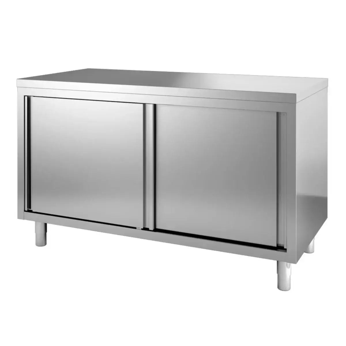 Edelstahl-Schrank mit Schiebetüren für professionelle Gastronomie