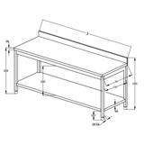 Profiline Edelstahl Arbeitstisch - 600 mm & mit Grundboden/Aufkantung - Gastro - Bedarf24