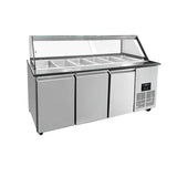 Saladette-Werkbank – 5x GN 1/1 Kapazität – 188x82x85.5cm - Gastro-Bedarf24 GmbH