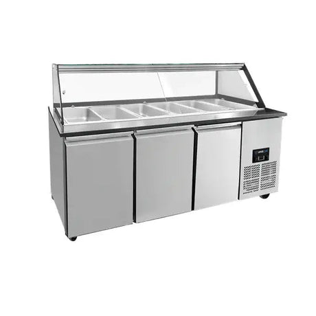 Saladette-Werkbank – 5x GN 1/1 Kapazität – 188x82x85.5cm - Gastro-Bedarf24 GmbH