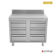 Schubladenschrank - 1000x700x850 mm mit 6 Schubladen & Aufkantung - Gastro-Bedarf24 GmbH