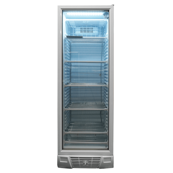 Tiefkühlschrank 1 Glastür - 382 Liter - 640x670x1875 mm - Gastro-Bedarf24 GmbH
