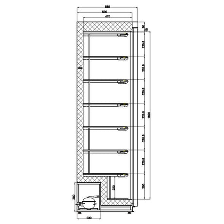 Tiefkühlschrank - 1 Tür - Weiß - 340 Liter - 600x585x1850 mm - Gastro-Bedarf24 GmbH