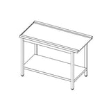 TOPLINE Ablauftisch 600, Anbauseite links oder rechts B:1200 - Gastro-Bedarf24 GmbH
