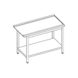 TOPLINE Ablauftisch 600, Anbauseite links oder rechts B:1200 - Gastro-Bedarf24 GmbH
