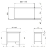 TOPLINE Ablauftisch 600, Anbauseite links oder rechts B:600 - Gastro-Bedarf24 GmbH