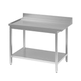 TOPLINE boşaltma tezgahı, arka yükseltmeli, sol yan eklemeli, 1200 x 700 mm