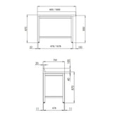 TOPLINE Ablauftisch 700, mit Aufkantung, Anbauseite links B:600 - Gastro-Bedarf24 GmbH