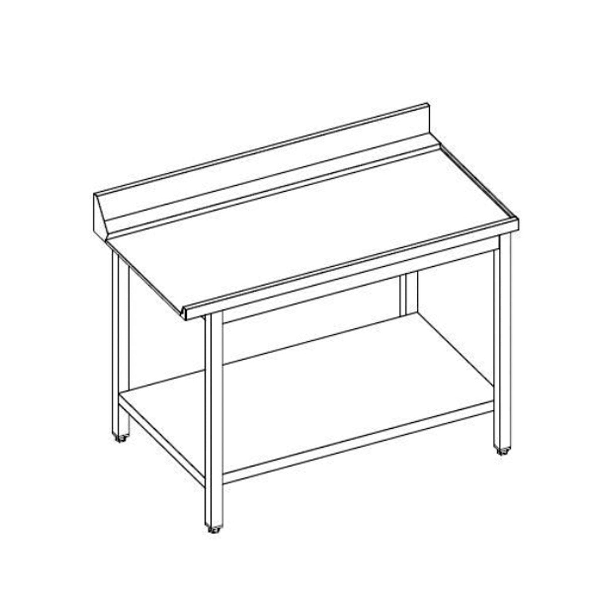 TOPLINE boşaltma masası, arkalıklı, sağdan eklenebilir, 700 x 700 mm