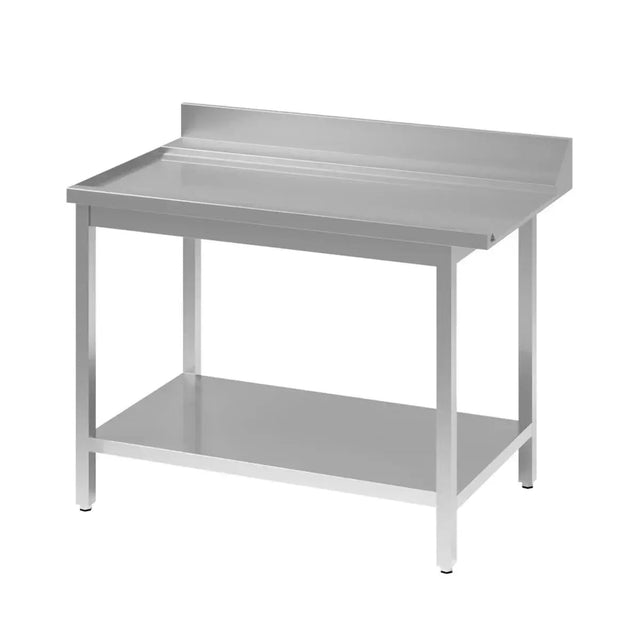 TOPLINE Ablauftisch, mit Aufkantung, Anbauseite links , 1200 x 700 mm - Gastro-Bedarf24 GmbH