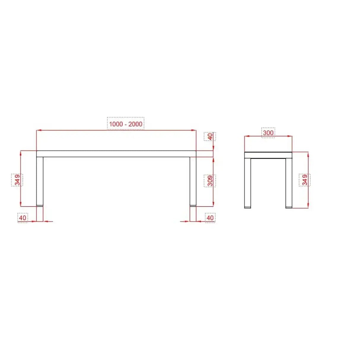 TOPLINE Aufsatzbord / 1 Etage , 1400 x 300 mm - Gastro-Bedarf24 GmbH
