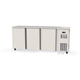 TOPLINE Barkühltisch Edelstahl / 3 Türen, 2025 x 530 mm