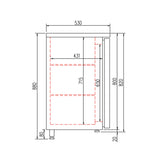 TOPLINE Barkühltisch schwarz / 1 Tür & 4 Schubladen, 2025 x 530 mm