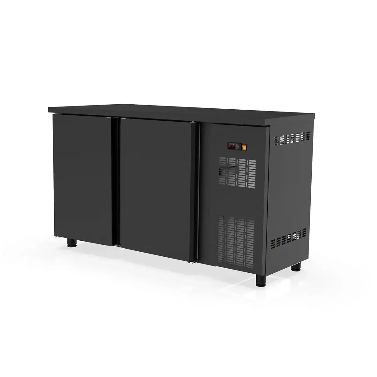 TOPLINE Bar Refrigerator Table Black / 2 Doors, 1485 x 530 mm