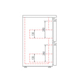 TOPLINE Barkühltisch schwarz / 8 Schubladen, 2565 x 530 mm