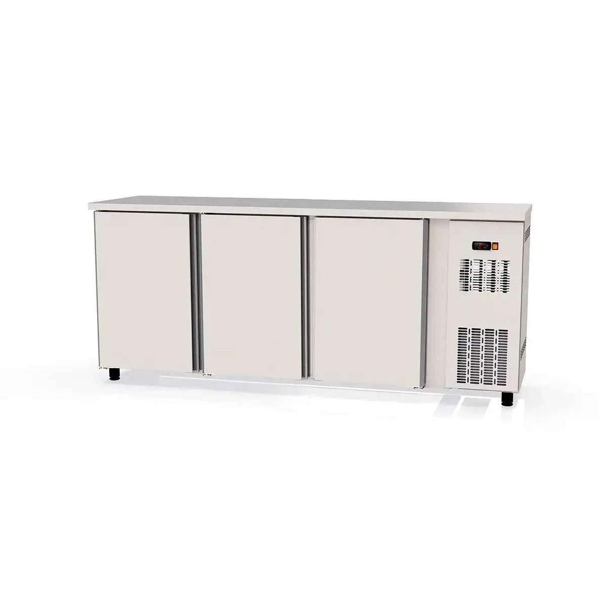 TOPLINE Barkühltisch Edelstahl / 3 Türen, 2025 x 530 mm - Gastro-Bedarf24 GmbH