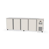 TOPLINE Barkühltisch Edelstahl / 4 Türen, 2565 x 530 mm - Gastro-Bedarf24 GmbH