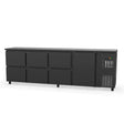 TOPLINE Barkühltisch schwarz / 1 Tür & 6 Schubladen, 2565 x 530 mm - Gastro-Bedarf24 GmbH