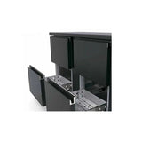 TOPLINE Barkühltisch schwarz / 2 Türen & 2 Schubladen, 2025 x 530 mm - Gastro-Bedarf24 GmbH