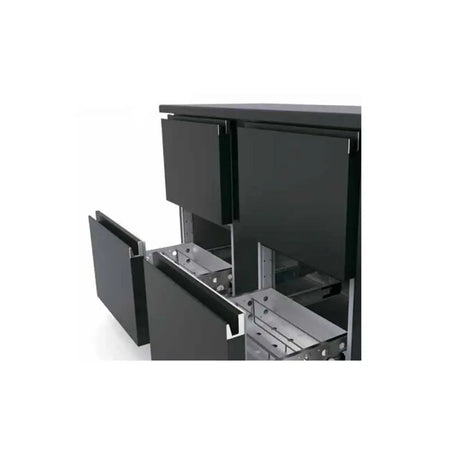 TOPLINE Barkühltisch schwarz / 2 Türen & 4 Schubladen, 2565 x 530 mm - Gastro-Bedarf24 GmbH